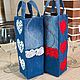 Джинсовая сумочка для вина, подарочная упаковка. Подарочная упаковка. Jeans bags by Anna. Интернет-магазин Ярмарка Мастеров.  Фото №2