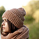 Set: two-turn Snood hat (beige with sequins). Headwear Sets. Scarfland. My Livemaster. Фото №4