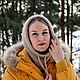 Заказать Бежевый Капор женский вязаный на голову из пуха норки. Knit.room. Ярмарка Мастеров. . Капоры Фото №3