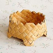 Русский стиль handmade. Livemaster - original item Basket of bread from birch bark wicker. The candy bowl plate.. Handmade.