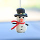 Snowman Christmas tree toy, a gift for a car enthusiast for the new year, , Moscow,  Фото №1