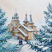 Картины и панно handmade. Livemaster - original item Oil painting Svyatogorskaya Lavra. Wooden Hermitage of All Saints.. Handmade.