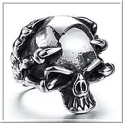 Украшения handmade. Livemaster - original item Men`s Skull ring No. 3 steel. Handmade.