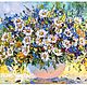 Солнечный летний букет цветов в вазе ЯркийКрасочныйМир Natali Sokol
