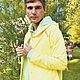 Order Men's Yellow RAINCOAT with Hood Bright Long Stylish Membrane. zuevraincoat (zuevraincoat). Livemaster. . Mens outerwear Фото №3