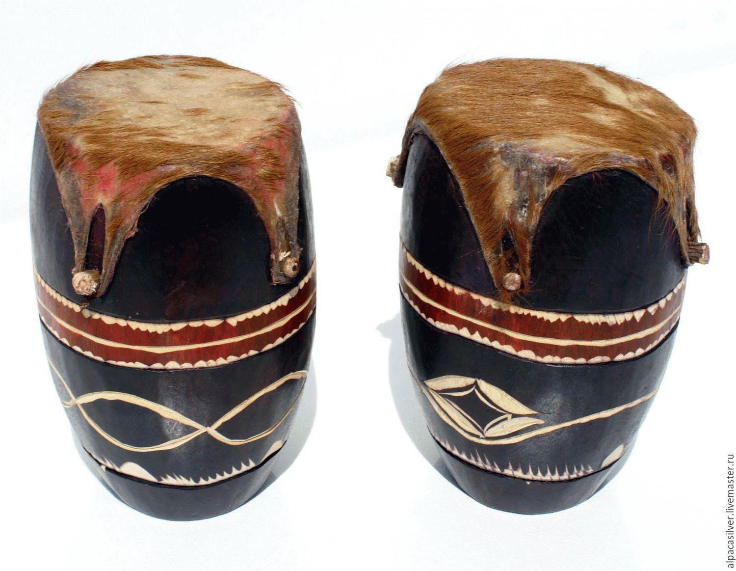 Большой африканский барабан из дерева и кожи в интернет-магазине на ...