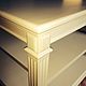 Coffee table with square top. has two compartments for storing books, magazines, Souvenirs. Decorative plates with flutings give the table uncluttered and aesthetically pleasing appearance. The differ