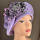 Transformer beret with lilac decor, Berets, Moscow,  Фото №1