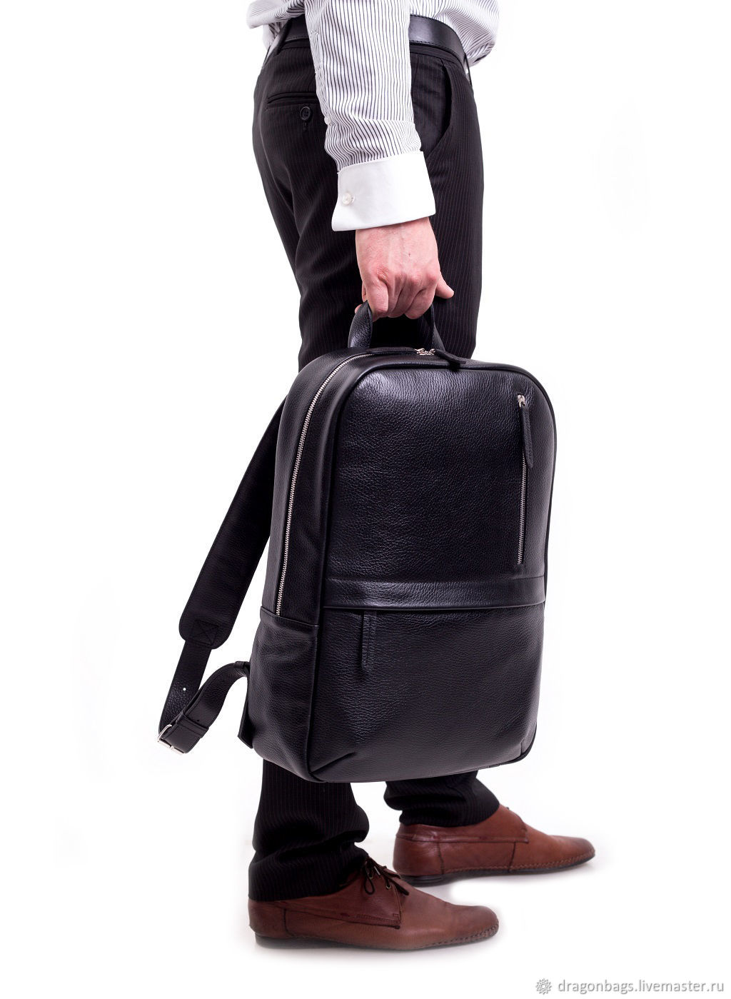 Leather backpack for men 'Tyler' (Black), Backpacks, Yaroslavl,  Фото №1
