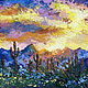 Картина закат Сагуаро кактусы Пейзаж Горы Пустыня, Картины, Сочи,  Фото №1