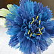 Brooch made of silk cornflower. Brooches. LIUDMILA SKRYDLOVA (flower glade). My Livemaster. Фото №5