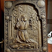 Резная Икона из дерева - Святые Петр и Феврония