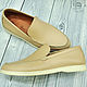 Men's loafers made of genuine calfskin, in beige color!. Loafers. SHOES&BAGS. My Livemaster. Фото №5