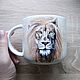Ceramic mug with a picture of the King of beasts, Mugs and cups, Krasnodar,  Фото №1