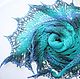 Большая шаль с бисером из шерсти Хочу на море Бирюзовая голубая, Шали, Самара,  Фото №1