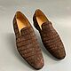 Order Trendy men's loafers, crocodile skin, tanning the leather, in brown color!. SHOES&BAGS. Livemaster. . Loafers Фото №3