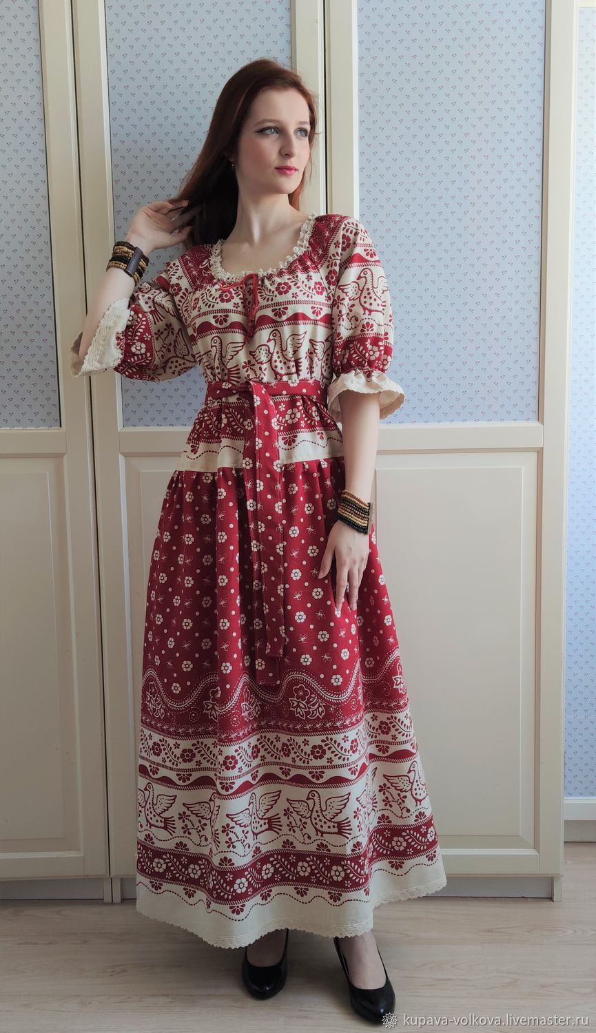 Dress red linen long Dove, Dresses, Anapa,  Фото №1