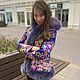 Куртка из павловопосадского платка Праздник Огня с песцом, Куртки, Санкт-Петербург,  Фото №1