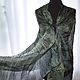 Scarf women's silk gray green stole wide long. Scarves. Silk scarves gift for Womans. My Livemaster. Фото №4