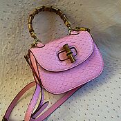 Сумки и аксессуары handmade. Livemaster - original item Mini handbag, made of genuine python leather, in pink.. Handmade.