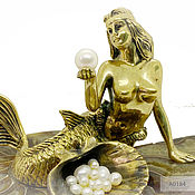 Для дома и интерьера handmade. Livemaster - original item Bronze Mermaid with Pearls on the Side Keeper of the house. Handmade.