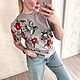 Заказать Ласточки. Миронова Кристина(Роспись одежды и вышивка). Ярмарка Мастеров. . Футболки Фото №3