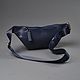Men's leather waist bag 'Sigma S' (Dark blue). Waist Bag. DragonBags - Men's accessories. My Livemaster. Фото №4