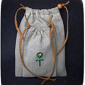 Для дома и интерьера handmade. Livemaster - original item Linen bag with embroidery for combs. Handmade.