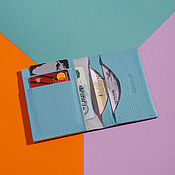 Сумки и аксессуары handmade. Livemaster - original item Cardholder Mini-wallet Hermes Blue. Handmade.