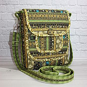 Сумки и аксессуары handmade. Livemaster - original item Shoulder bag, Green. Ethno, Made of fabric, Cross-body, Cotton. Handmade.