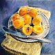 Картина масляной пастелью "Натюрморт с абрикосами", Картины, Коломна,  Фото №1