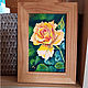 Painting Rose Yellow Oil 10 x 15 Flower Hardboard Picture in Frame. Pictures. matryoshka (azaart). Online shopping on My Livemaster.  Фото №2