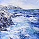 «Берег моря» - картина маслом на холсте морской пейзаж. Картины. ALICE WOOD   художник. Интернет-магазин Ярмарка Мастеров.  Фото №2