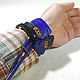 Leather bracelet 'Basket Blue Black 3i2 stripes'. Braided bracelet. schwanzchen. My Livemaster. Фото №4