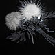 Leather flowers . Decoration brooch pin GREY THISTLE. Brooches. Lara & Ko. Online shopping on My Livemaster.  Фото №2