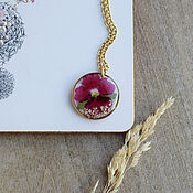 Украшения handmade. Livemaster - original item Pendant with real flowers. Pendant with red flower. Gift girl. Handmade.