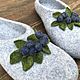 Order Felted women's slippers 'Blueberry' 39p. Юлия Левшина. Авторский войлок COOLWOOL. Livemaster. . Slippers Фото №3