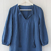 Одежда handmade. Livemaster - original item Linen tunic blouse in boho style. Handmade.