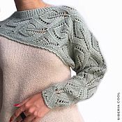 Одежда handmade. Livemaster - original item Women`s jumper Awakening asymmetry leaves openwork colorblock wool blend. Handmade.