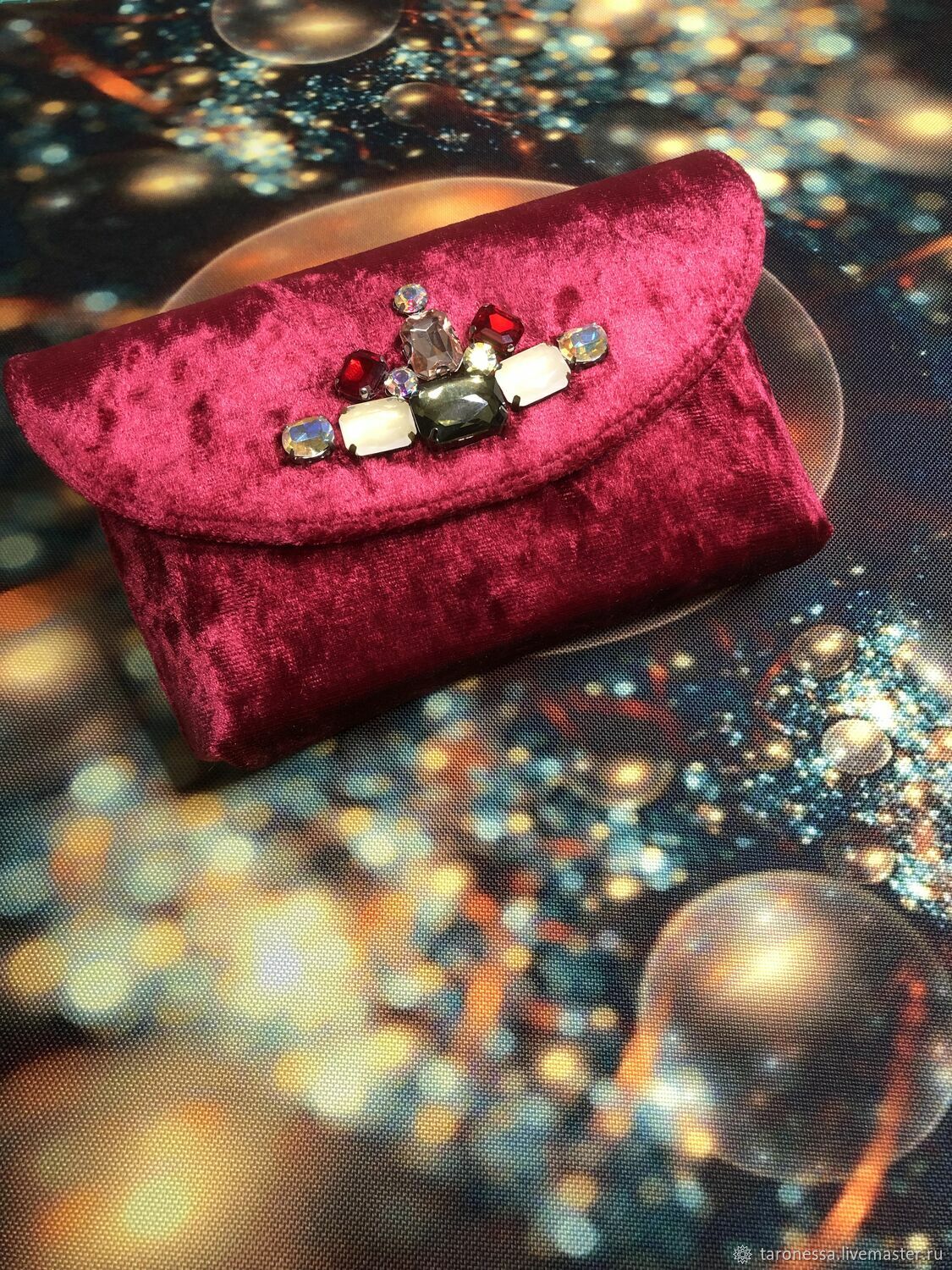 Case, envelope, Tarot clutch, Oracle made of velvet with stones, Tarot cards, Noginsk,  Фото №1