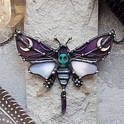 Украшения handmade. Livemaster - original item Moth-Hawk Moth Pendant (p-115-02). Handmade.
