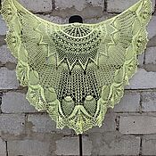 Аксессуары handmade. Livemaster - original item Shawl Yellow Crocheted Openwork Cape. Handmade.