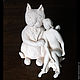Статуэтка на заказ "Кот оберегает сон Ангела". Статуэтки. Екатерина Орлова (oket). Интернет-магазин Ярмарка Мастеров.  Фото №2