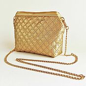 Сумки и аксессуары handmade. Livemaster - original item Golden handbag, golden clutch, small handbag for graduation, 136. Handmade.
