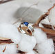White gold 'FJORD' ring with blue sapphire. Rings. Unusual Gemstone Jewelry. Online shopping on My Livemaster.  Фото №2