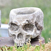 Цветы и флористика handmade. Livemaster - original item Pot Skull made of concrete pot for cacti and succulents, creative. Handmade.
