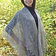 43 drape down grey, accessories, shawl,shawl. Capes. Nadegda , pukhovyy platok. Online shopping on My Livemaster.  Фото №2