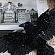 Черный ворон в полете. Брошь. Брошь-булавка. Wonderful bird. Irina Zhovner. Ярмарка Мастеров.  Фото №5