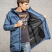 Мужская одежда handmade. Livemaster - original item PREMIUM Men`s Membrane raincoat jacket with zipper and buttons. Handmade.