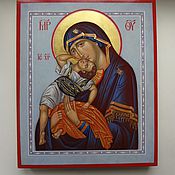 Картины и панно handmade. Livemaster - original item Icon of the Blessed Virgin Mary,, playing baby ". Handmade.